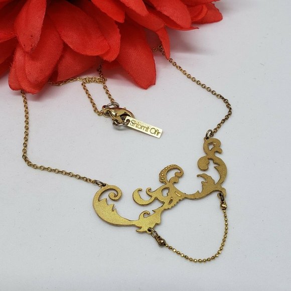 SALE! SHLOMIT OFIR Pendant Chain Necklace Gold Tone Layering Choker - Picture 12 of 12